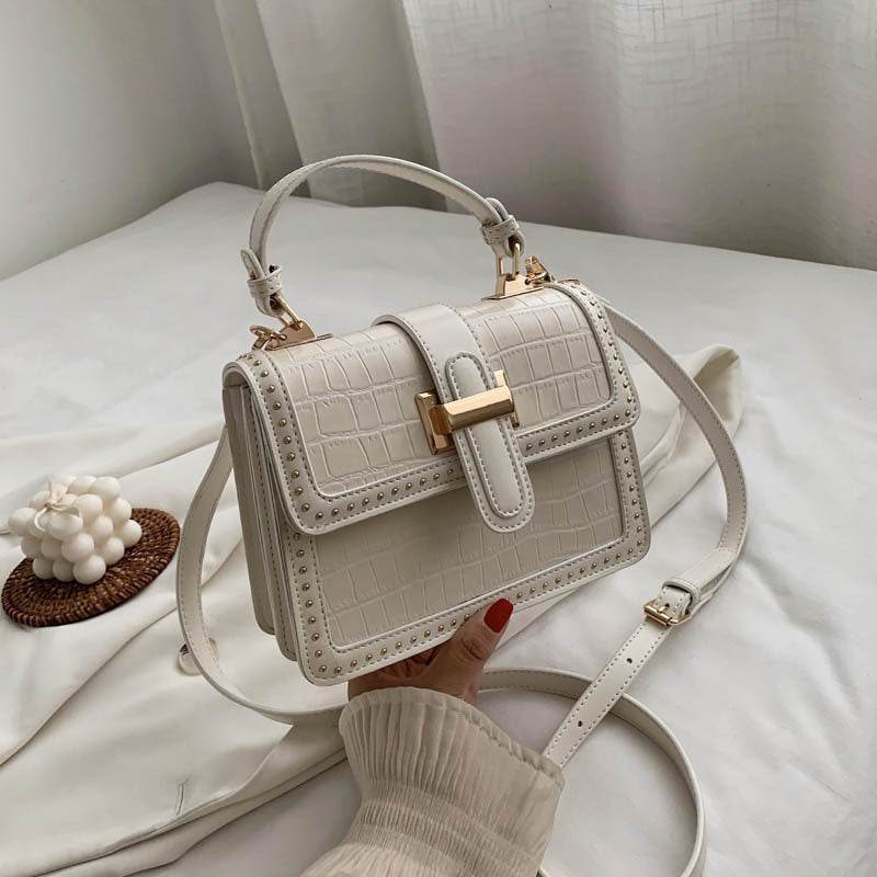 Women Fashion Rivet Leather crossbody Bag for Women Flap Handbag