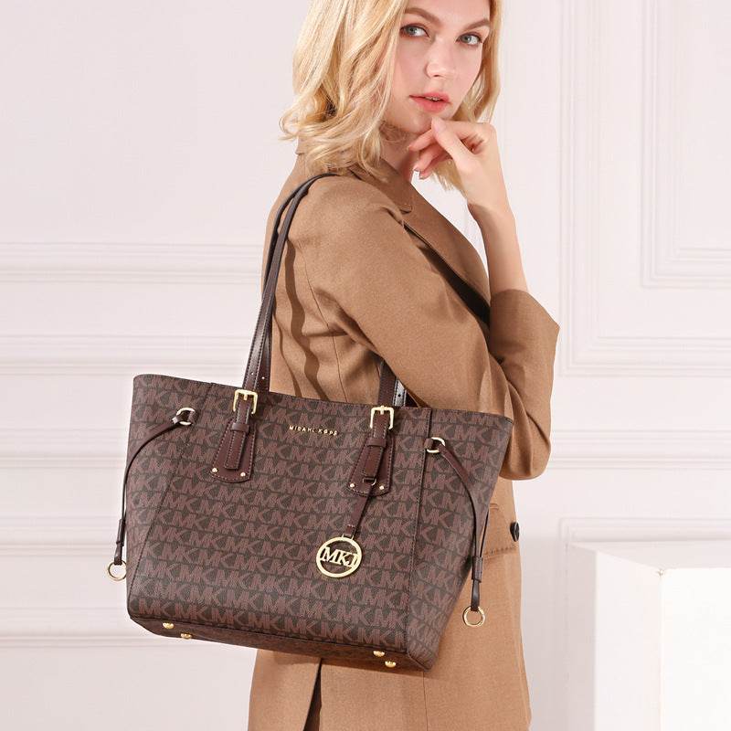 Big Retro Fashion Brown Leather bucket Bag