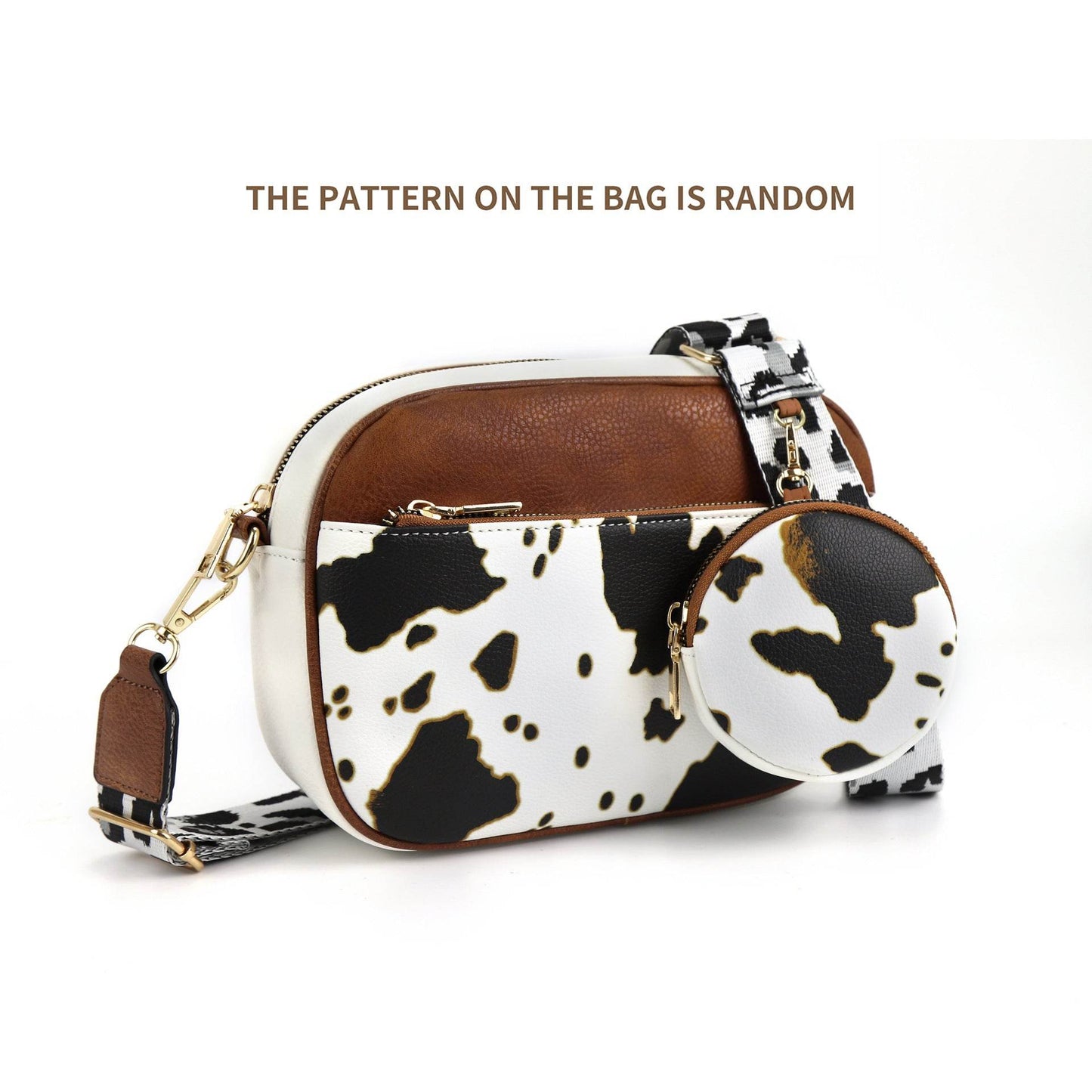 Daily Matching PU Leather Business Commute Zipper Crossbody Bags for women