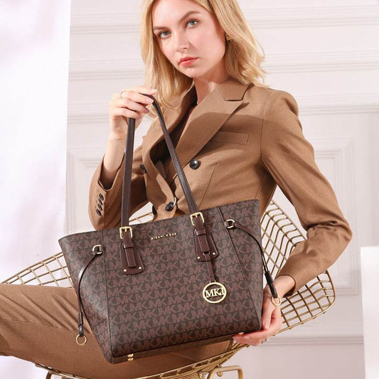 Big Retro Fashion Brown Leather bucket Bag