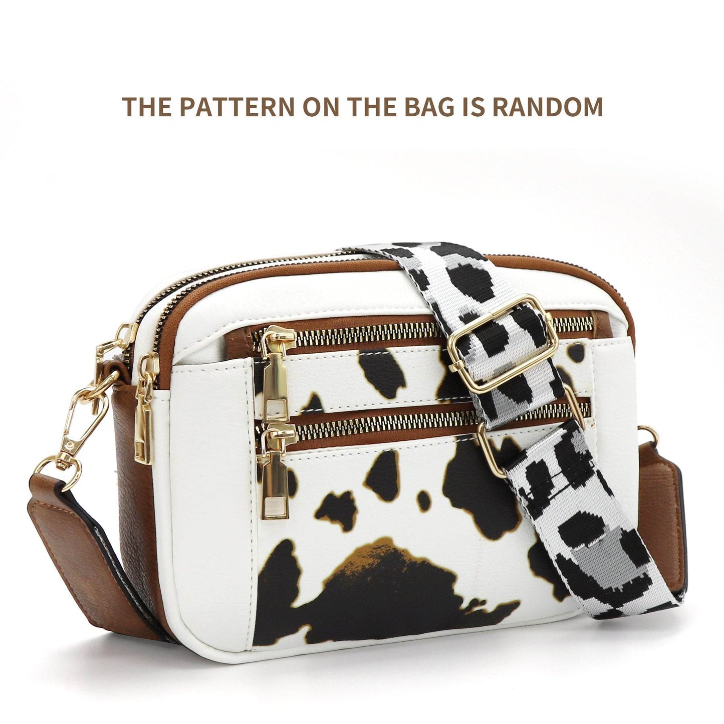Daily Matching PU Leather Business Commute Zipper Crossbody Bags for women