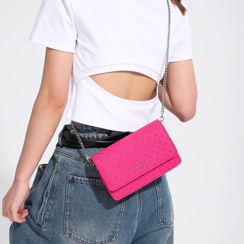 Luxury Women's Chain Embossed Square flap Shoulder Bag for women