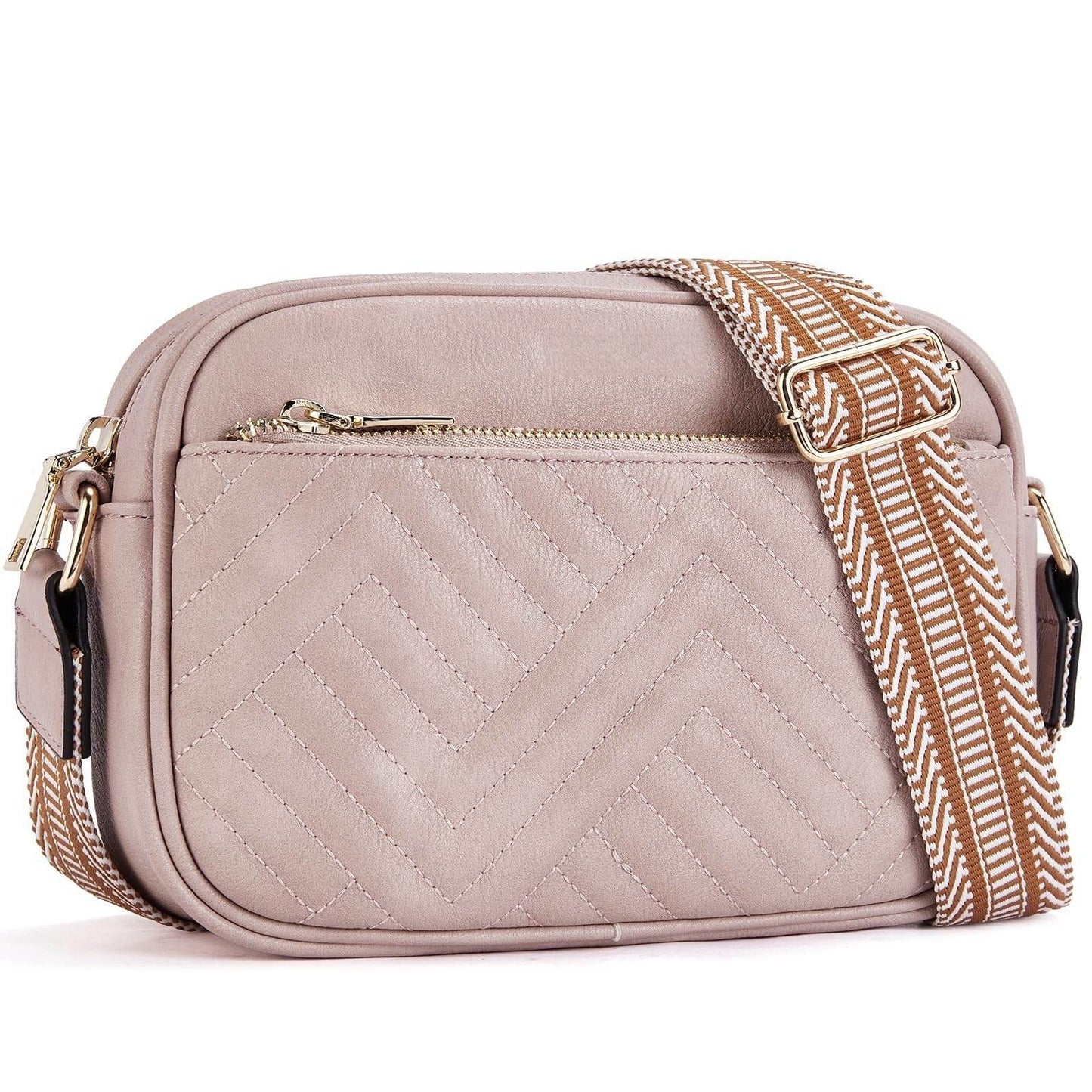 Daily Matching PU Leather Business Commute Zipper Crossbody Bags for women