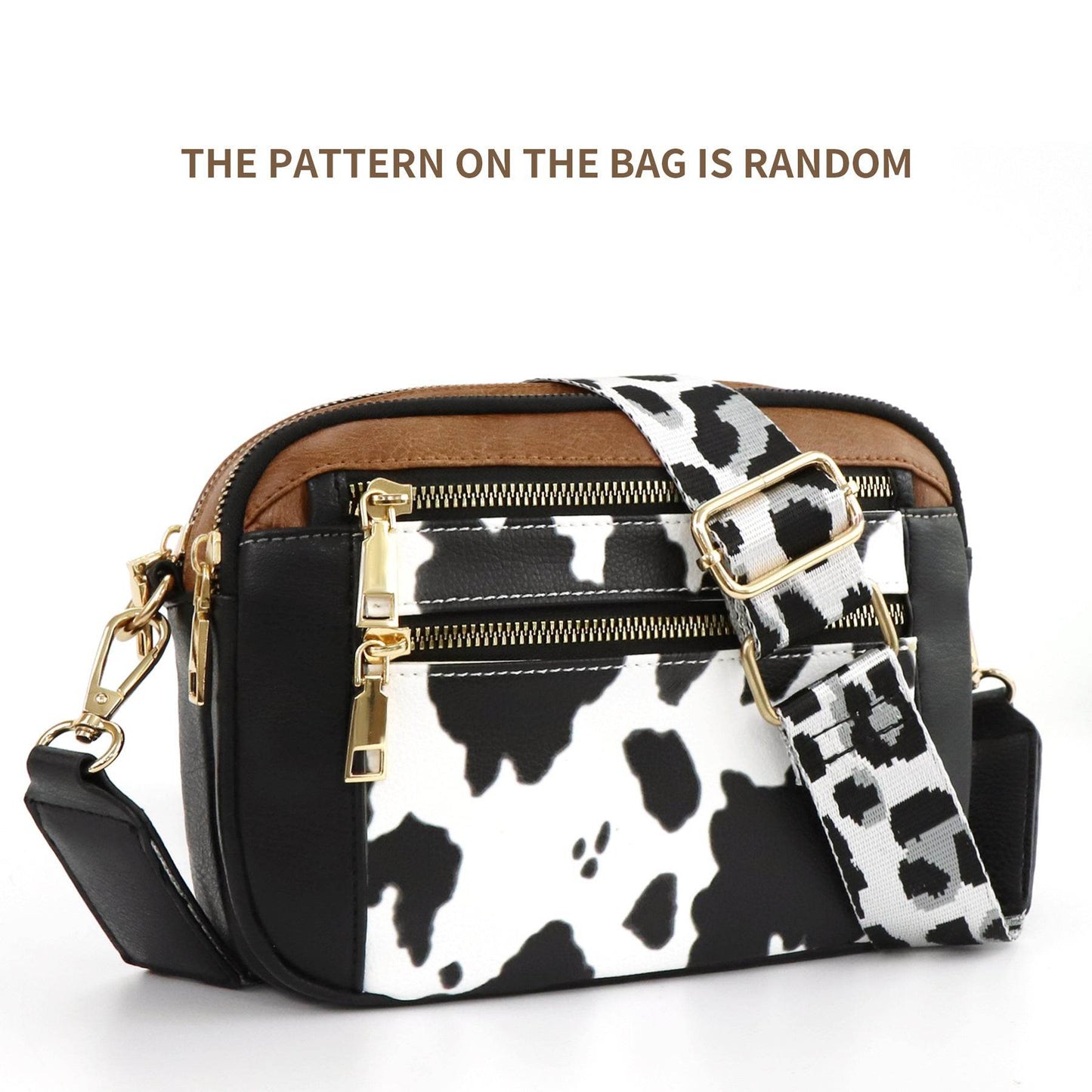 Daily Matching PU Leather Business Commute Zipper Crossbody Bags for women