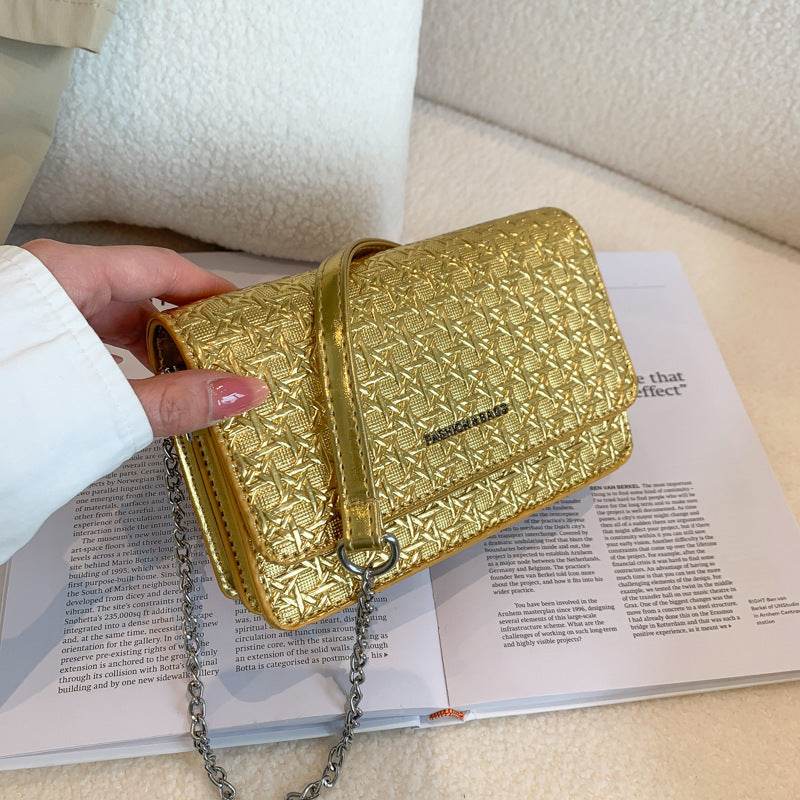 Luxury Women's Chain Embossed Square flap Shoulder Bag for women