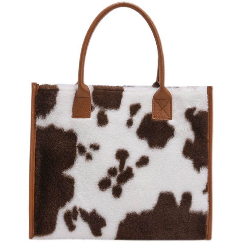 Leopard Animal Skin Large-capacity Handbag Fashion Western Plush