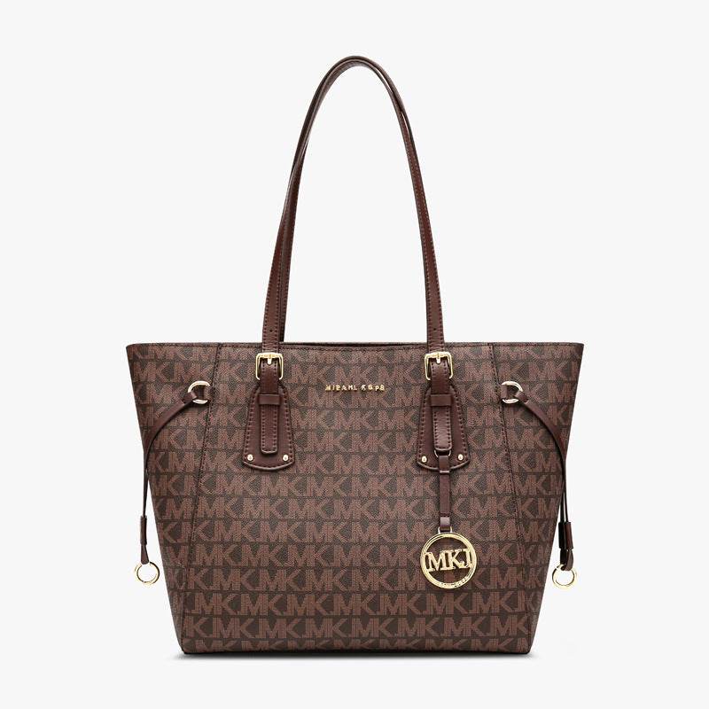 Big Retro Fashion Brown Leather bucket Bag